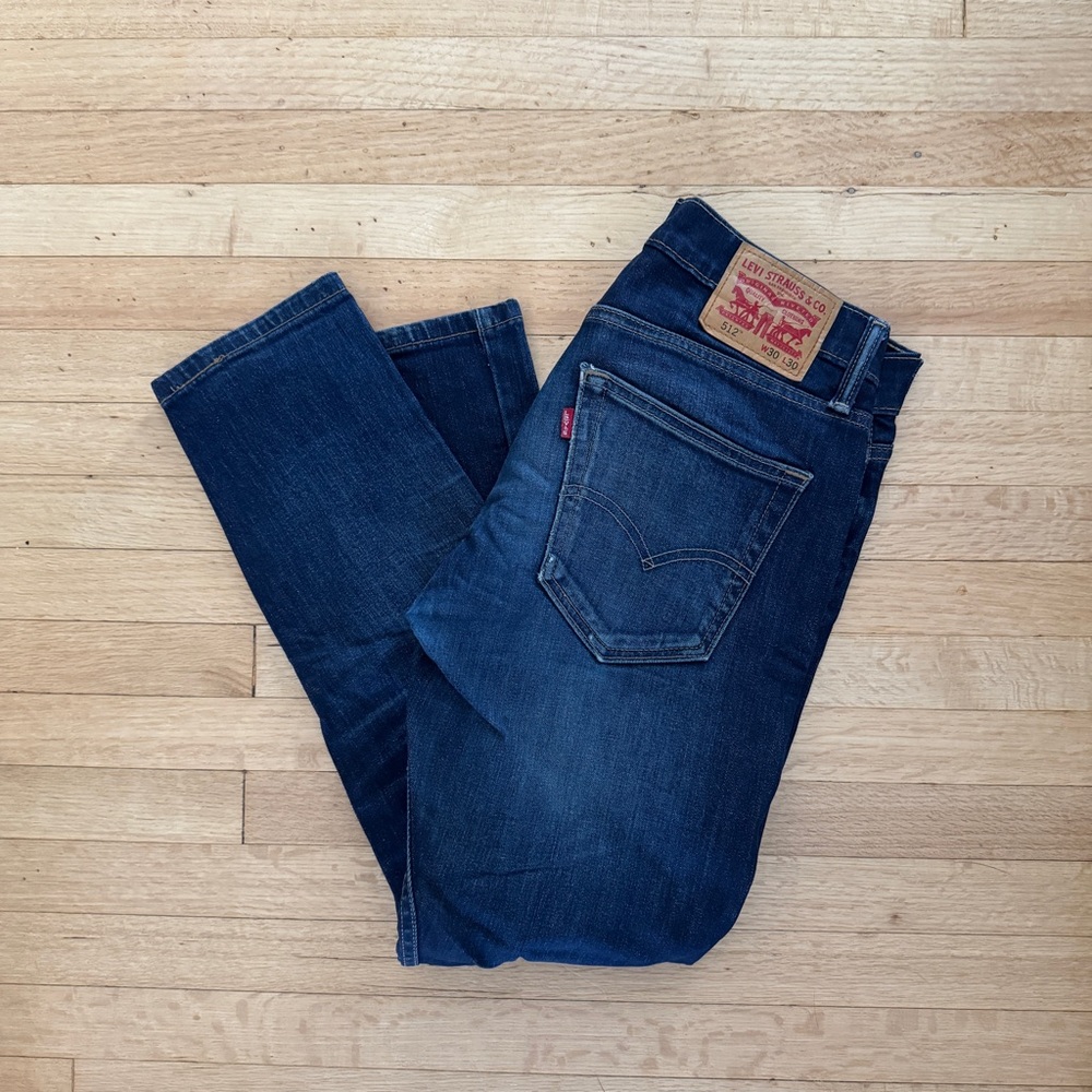 Levi's Men’s 512 Dark Blue Straight Leg Jeans